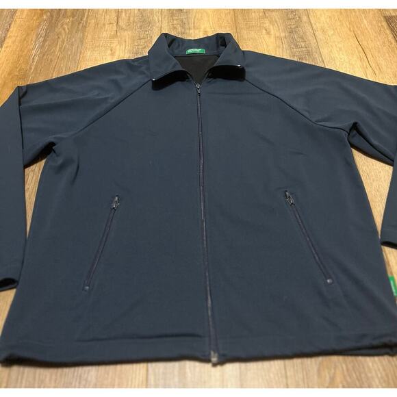United Colors Benneton Track Jacket Mens L/XL Navy Full Zip Athleisure Pockets - Picture 3 of 8
